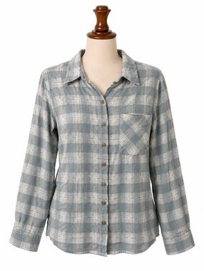 BKE Plaid Flannel Shirt Womens Medium Western Button Front